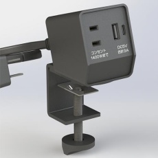 【EA940CD-265】クランプ式タップ (USB typeA・C/黒)