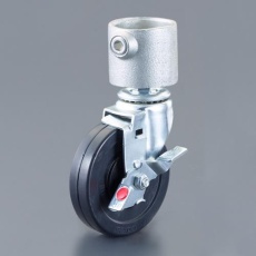 【EA948TF-116】パイプジョイント(φ100ブレーキキャスター/ゴム)