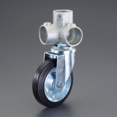 【EA948TF-133】パイプジョイント(φ150キャスター/ウレタン/コーナー型)