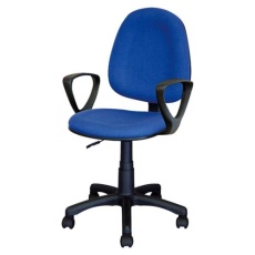 【EA956XB-8】ワークチェアー(ブルー/肘付)