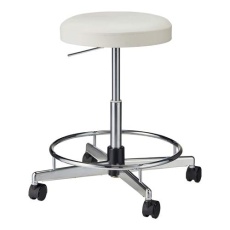 【EA956XW-49】ワークチェアー(導電性・足掛付/ホワイト)