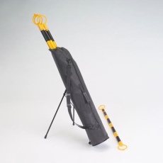 【EA983FV-190S】伸縮ガードバー(1.3-2.2m-トラ4本/自立バッグ付)