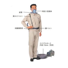 【EA800MT-2】送気マスク(電動送風機型/2本蛇管)