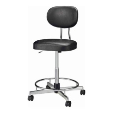 【EA956XA-173】導電チェアー(足掛付/ブラック)