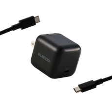 【ACDC-PD12565BK】ノートPC用ACアダプター/USB充電器/USB PD/65W/USB-C/USB-Cケーブル付属/1.5m/スイングプラグ/ブラック