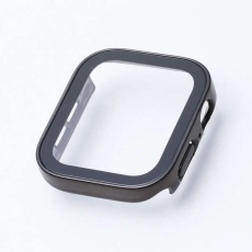 【AW-25DFCGEBK】Apple Watch 44mm/フルカバーケース/プレミアムガラス/高透明/防水/ブラック