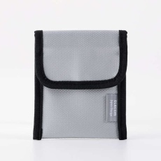 【BMA-MBP01SGY】難燃ポーチ/折り込みタイプ/ポケット付属/Sサイズ/グレー