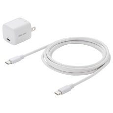 【ACA-PD113SETW】USB PD対応キューブ型AC充電器(PD20W、Type-Cケーブル付属)
