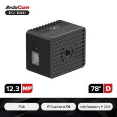 【UCTRONICS-B0581】Arducam IMX500搭載 オールインワン Raspberry Pi AIカメラキット(CM5内蔵、PoE/USB給電)