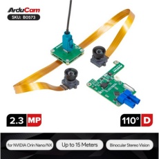 【UCTRONICS-B0573】Arducam GMSL2対応2.3MP Jetson Orin Nano/NX用グローバルシャッターステレオ同期カメラモジュール(15m長距離伝送対応)