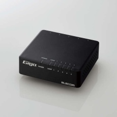 【EHC-G05PA4-B】Giga対応スイッチングHub/5ポート/プラスチック筐体/電源外付モデル/ブラック