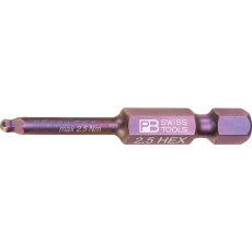 【E6.212/2.5】ボールポイントビット 2.5mm 六角穴用