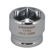 【11134】1/4DR 14MM ショートソケット (6角)