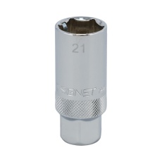 【12241】3/8DR 21mm クリップ式プラグソケット