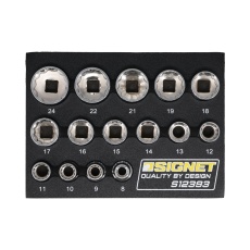 【12393】3/8DR 15PC ソケットセット12角 DESIGNトレー