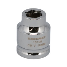 【13120】1/2DR 10mm ショートソケット (6角)
