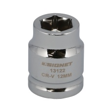 【13122】1/2DR 12mm ショートソケット (6角)