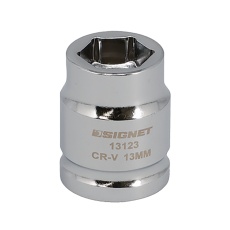 【13123】1/2DR 13mm ショートソケット (6角)