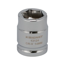 【13124】1/2DR 14mm ショートソケット (6角)