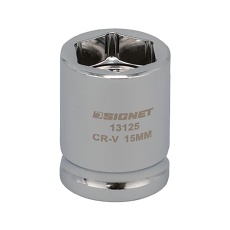 【13125】1/2DR 15mm ショートソケット (6角)