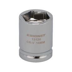 【13126】1/2DR 16mm ショートソケット (6角)