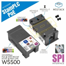 【M5STACK-A165】M5Stamp PLCコントローラー用イーサネットモジュール(PoE対応)