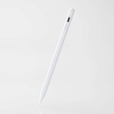 【P-TPACSTAP13WH】タッチペン/充電式/iPad専用/パームリジェクション対応/傾き検知/磁気吸着/USB-C充電/ペン先交換/CtoCケーブル付属/ホワイト