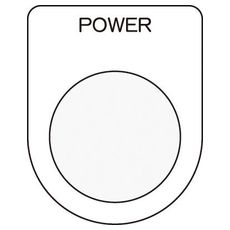 【P2234】押しボタン/セレクトスイッチ(メガネ銘板) POWER 黒 φ22.5
