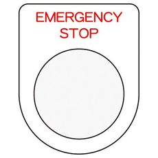 【P2242】押しボタン/セレクトスイッチ(メガネ銘板) EMERGENCY STOP 赤