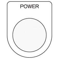【P2534】押しボタン/セレクトスイッチ(メガネ銘板) POWER 黒 φ25.5