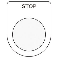 【P2536】押しボタン/セレクトスイッチ(メガネ銘板) STOP 黒 φ25.5