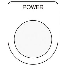 【P3034】押しボタン/セレクトスイッチ(メガネ銘板) POWER 黒 φ30.5
