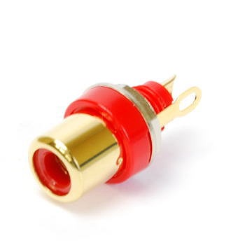 【MR-599G-0】RCAジャック パネル取付型 金メッキ 赤