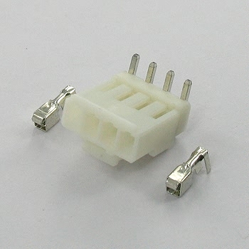 【ZL3963-4PL】ナイロンコネクタ4mm(3.96mm)ピッチ ライトアングル 4ピン(セット)