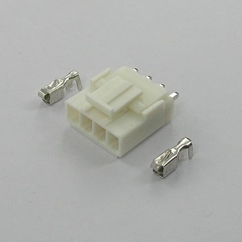 【ZL3963-4PS】ナイロンコネクタ4mm(3.96mm)ピッチ ストレート 4ピン(セット)