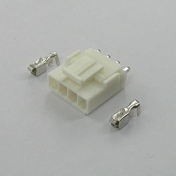 【ZL3963-4PS】ナイロンコネクター4mm(3.96mm)ピッチ ストレート 4ピン(セット)