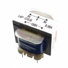 【HP-068】トランス 単相：複巻 1次：100V 2次：6V 80mA センタータップ