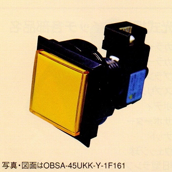 【OBSA-45UKK-B-1F-LN】照光式押しボタンスイッチ(ランプ無し)正方形/薄型/45mm 青