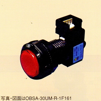 【OBSA-30UM-R-1F-LN】照光式押しボタンスイッチ(ランプ無し)丸/薄型/30mm 赤