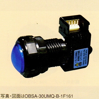 【OBSA-30UMQ-Y-1F-161】照光式押しボタンスイッチ ドーム/薄型/30mm 黄