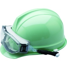 【X9302SPGGY】ゴーグル型 保護メガネ ヘルメット取付式