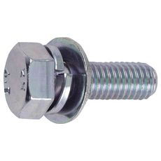 【B7160815】座金組込ボルト トリーマー 三価白 サイズM8X15 10本入