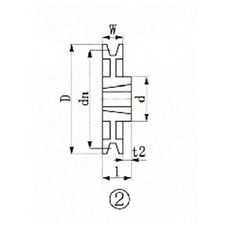 【SPA2121】ブッシングプーリー SPA 212mm 溝数1