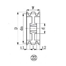 【SPA2243】ブッシングプーリー SPA 224mm 溝数3