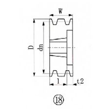 【SPZ1183】ブッシングプーリー SPZ 118mm 溝数3