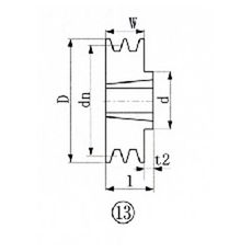 【SPZ1702】ブッシングプーリー SPZ 170mm 溝数2