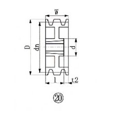 【SPZ1803】ブッシングプーリー SPZ 180mm 溝数3