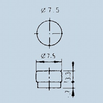 【140007480208】照光式押しボタンスイッチ7.5φボタン 赤透明