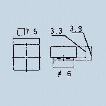【140007480234】押しボタンスイッチ角7.5ボタン 黒