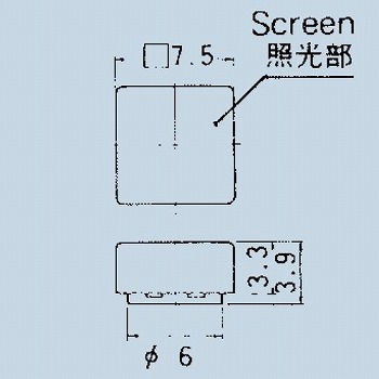 【140007480238】照光式押しボタンスイッチ7.5角ボタン 赤透明